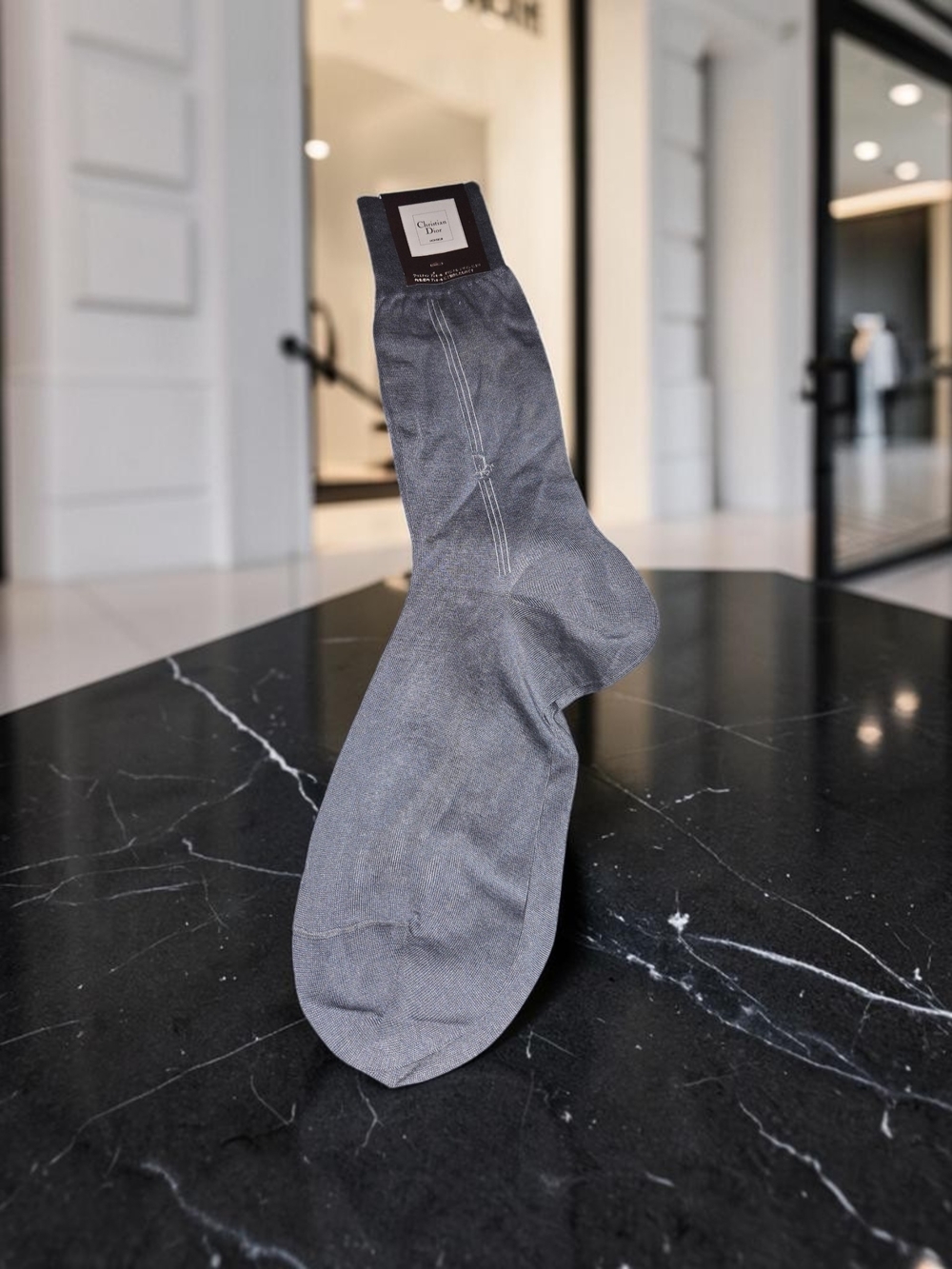 Dior Men's Dress Socks in Charcoal Gray